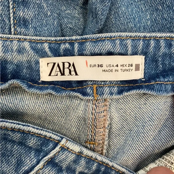 Zara High Rise Marine Wide Leg Crop Jeans 165/66A Size 4 - Picture 7 of 8